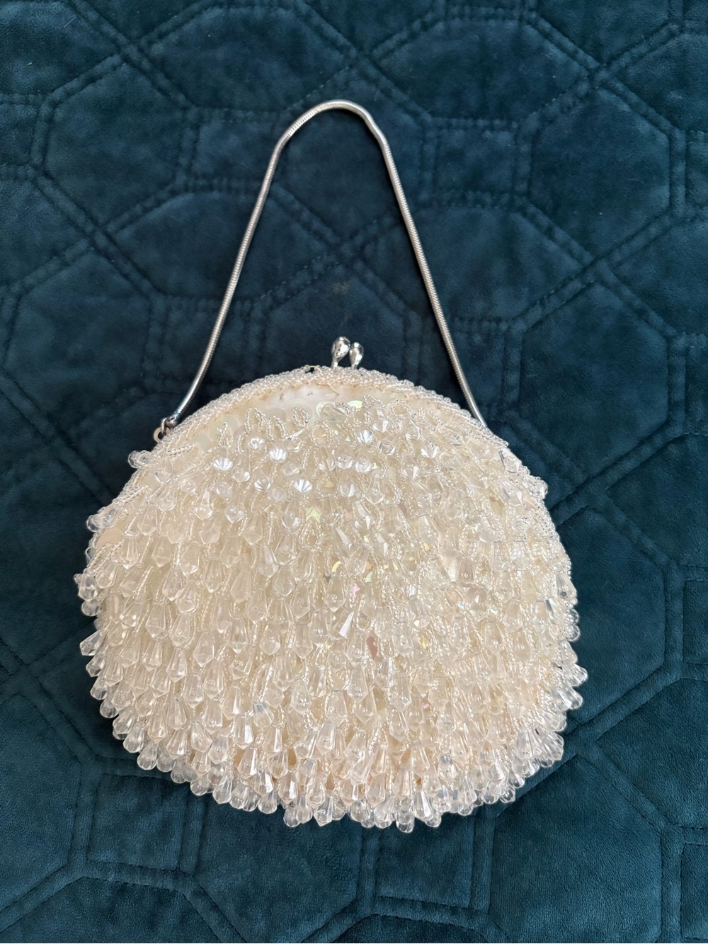 1950’s Richere Bag by Walborg Elegant Ivory Beaded Evening Handbag